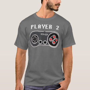 T-shirt Contrôleur de jeu vidéo rétro Player 2
