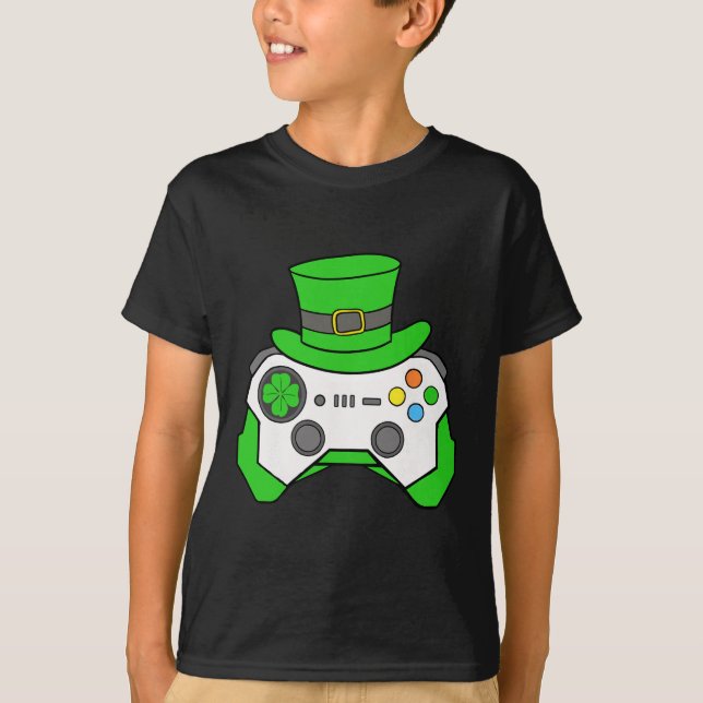 T-shirt Contrôleur de jeu vidéo Saint-Patrick pour garçons (Devant)