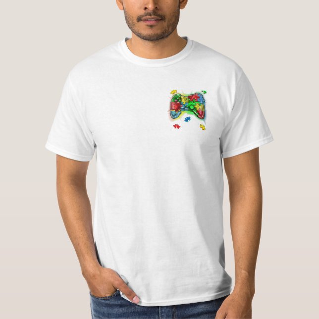 T-shirt Contrôleur de jeu vidéo sensibilisation sur l'auti (Devant)