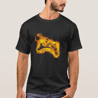 T-shirt Contrôleur De Jeu Vidéo Sur Le Jeu Vidéo Fire