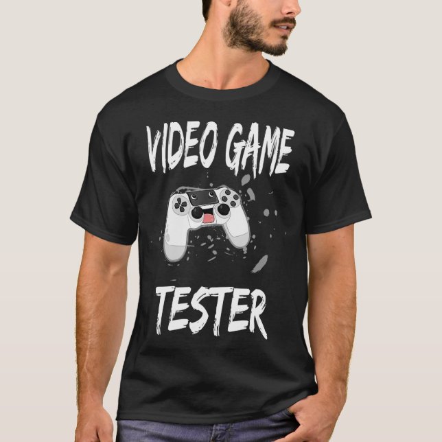T-shirt Contrôleur de jeu vidéo Tester Funny Gamer (Devant)