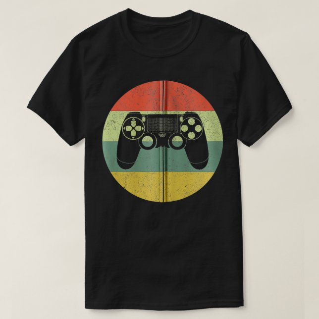 T-shirt Contrôleur de jeu vintage Sunset Zip (Design devant)