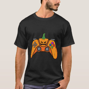 T-shirt Contrôleur de jeux vidéo d'Halloween With Pumkin F