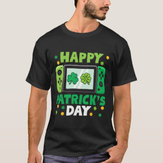 T-shirt Contrôleur Jour de la Saint Patrick Jeu Vidéo Enfa