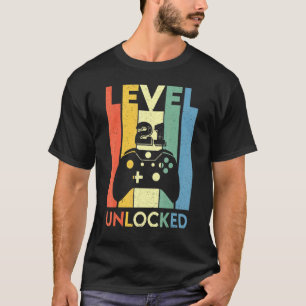 T-shirt Contrôleur Retro Jeux Vidéo Vintages Niveau 21 Unl