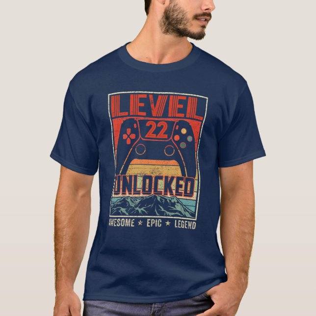 T-shirt Contrôleur vidéo rétro Vintage déverrouillé niveau (Devant)