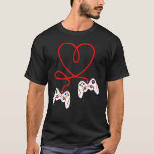 T-shirt Contrôleurs de jeu de coeur Joueurs vidéo Jeu Vale