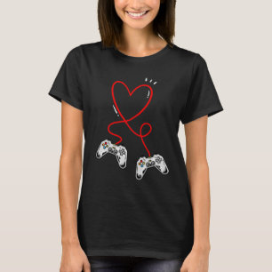 T-shirt Contrôleurs de la Saint-Valentin Cœur Jeu vidéo Jo