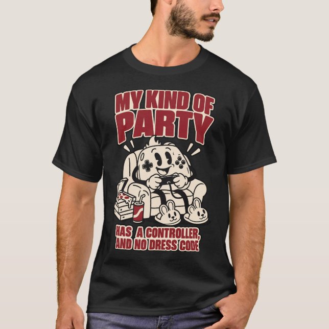 T-shirt Controller Party No Dress Code Funny Gaming Tee (Devant)