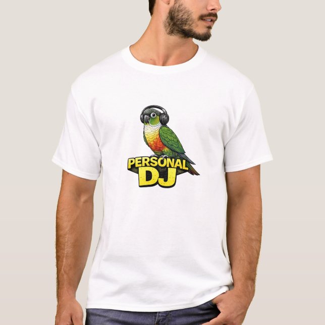 T-shirt Conure à joue verte DJ personnel (Devant)