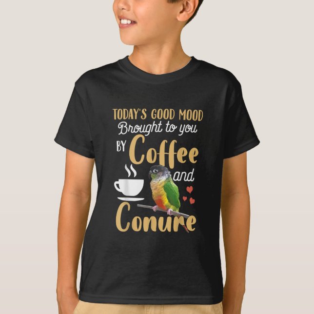 T-shirt Conure De Joue Verte - Bon Café Et Parro De Conure (Devant)