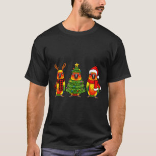 T-shirt Conure perroquet soleil Noël rétro Père Noël Renne