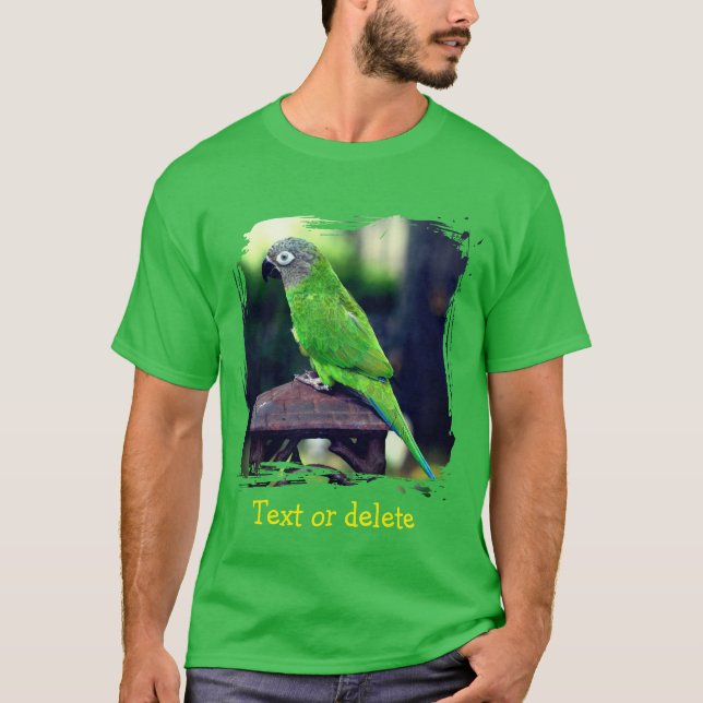 T-shirt Conure Perruche Tête Foncée Personnalisée (Devant)
