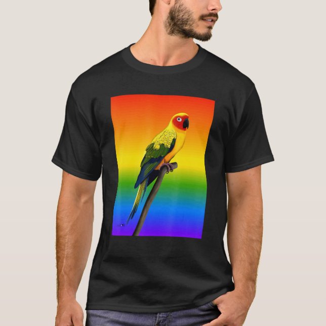 T-shirt Conure Soleil Oiseau Arc-en-ciel Ornithologue Dive (Devant)