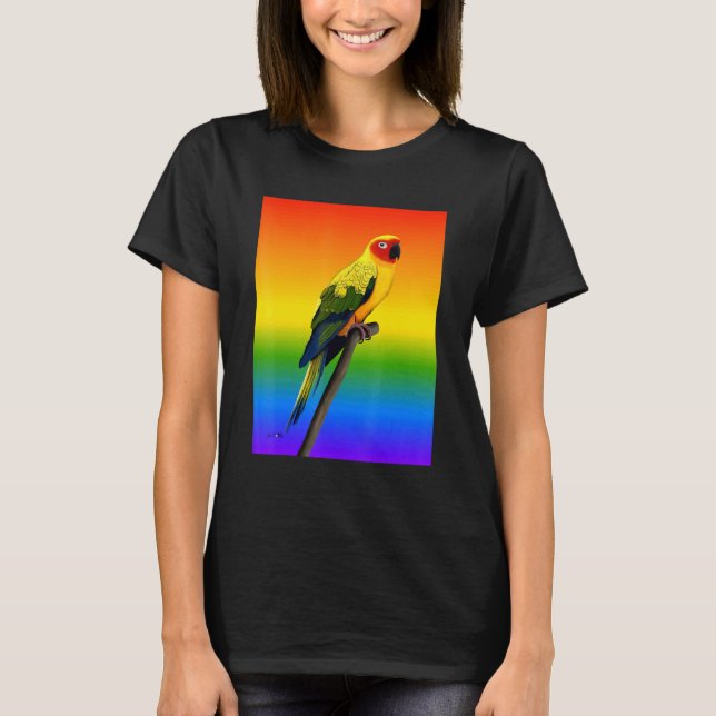 T-shirt Conure Soleil Oiseau Arc-en-ciel Ornithologue Dive (Devant)