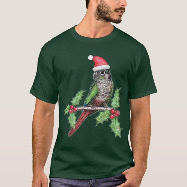 T-shirt Conure verte de Noël (Devant)