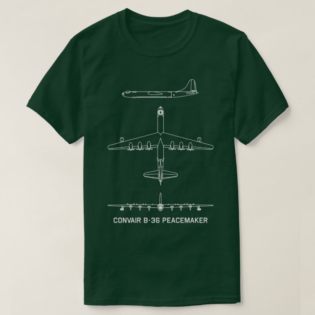 T-shirt Convair B36 Peacemaker American Strategic Bomber P (Design devant)