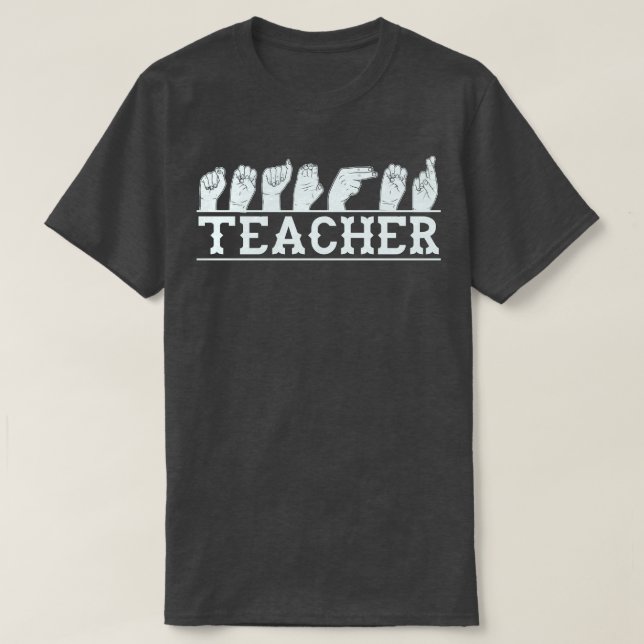 T-shirt conversation ASL de professeur de langue des signe (Design devant)