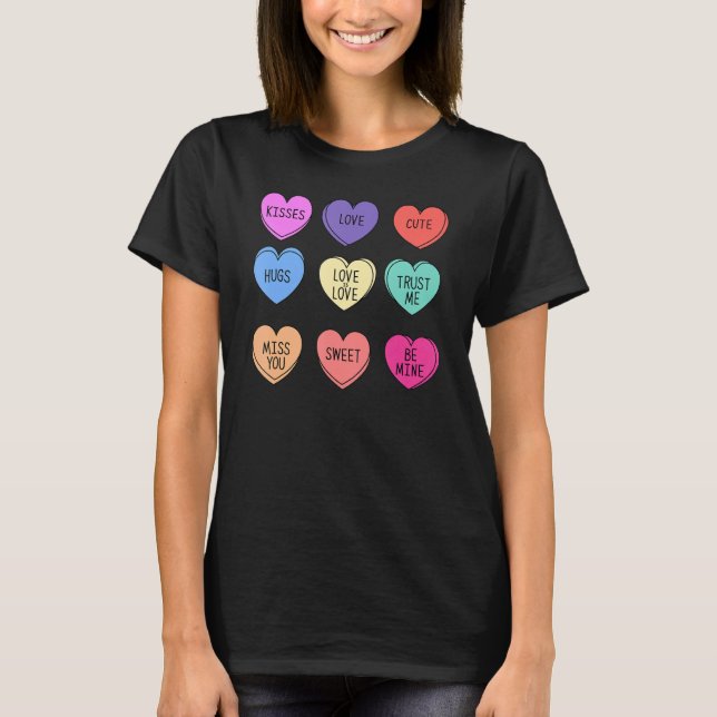 T-shirt Conversation Coeur Candy Sweet Valentines Day Wom (Devant)