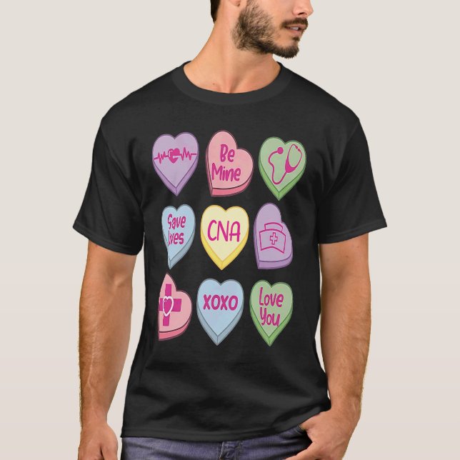 T-shirt Conversation Coeur de bonbons Nicu CNA ValentinesD (Devant)