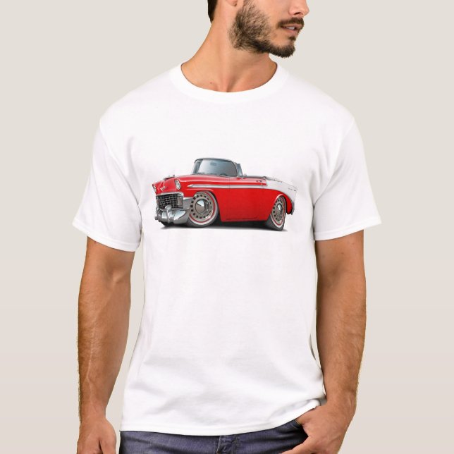 T-shirt Convertible 1956 Rouge-Blanc de Chevy Belair (Devant)
