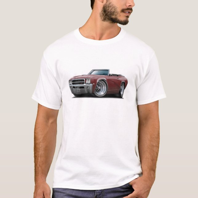 T-shirt Convertible 1969 de rouge foncé de GS de Buick (Devant)