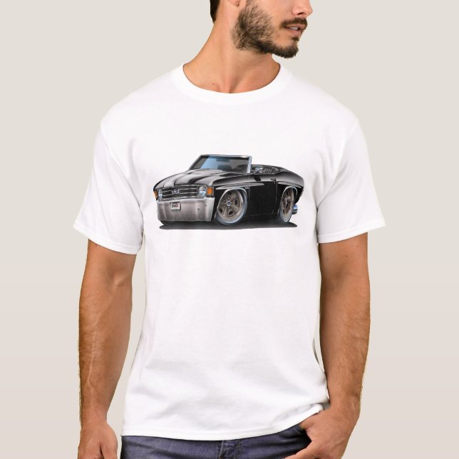 T-shirt Convertible 1971-72 Noir-Blanc de Chevelle (Devant)