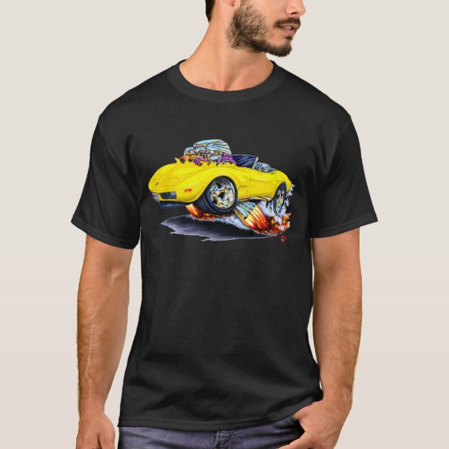 T-shirt Convertible 1973-76 jaune de Corvette (Devant)