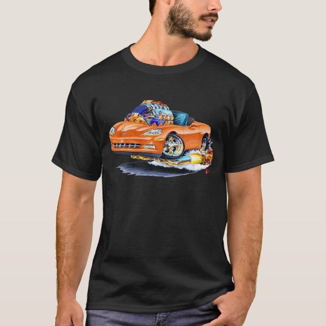 T-shirt Convertible 2005-10 orange de Corvette (Devant)