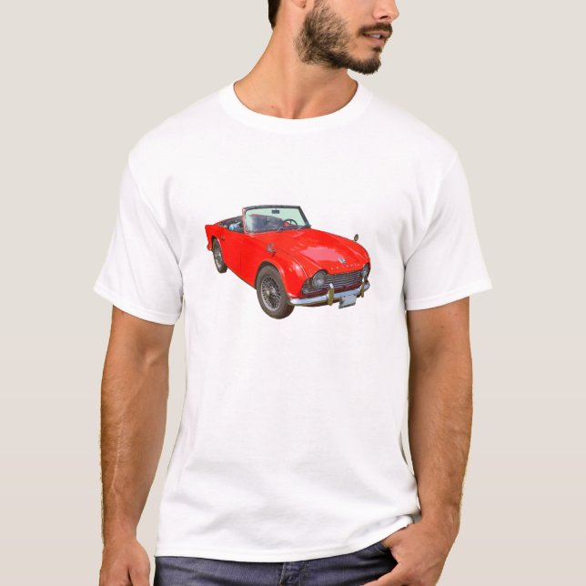 T-shirt Convertible rouge Sportscar de Triumph Tr4 (Devant)