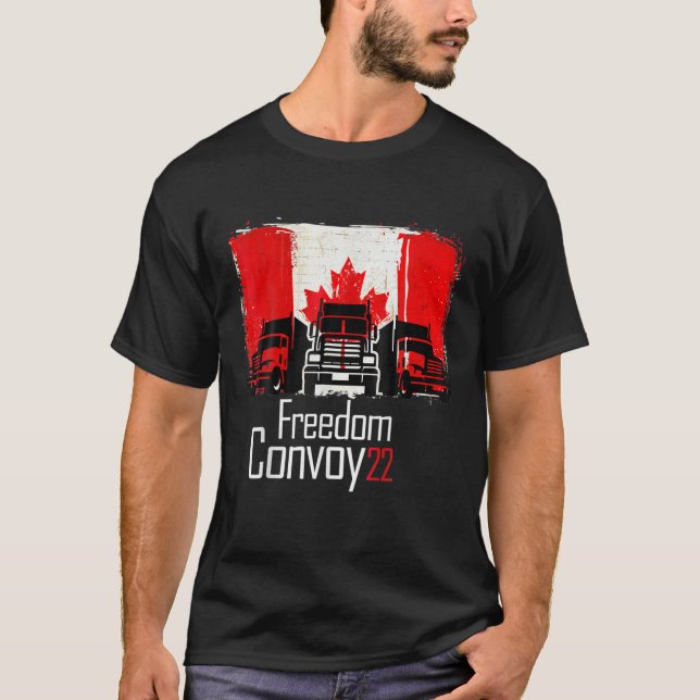 T-shirt Convoi canadien pour la liberté 2022 Camions canad (Devant)