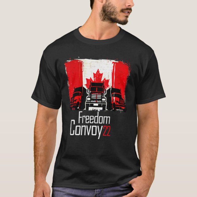 T-shirt Convoi canadien pour la liberté 2022 Flagge Der Ka (Devant)