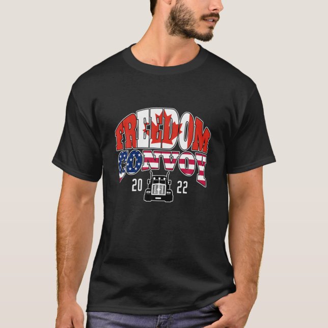 T-shirt Convoi de la Liberté 2022 Drapeau Canada Drapeau U (Devant)