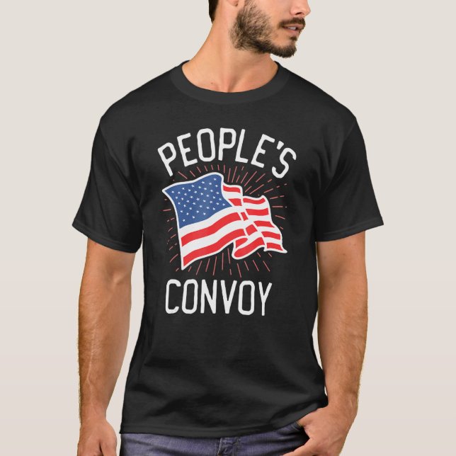 T-shirt Convoi du peuple 2022 Je m'identifie comme Trucker (Devant)