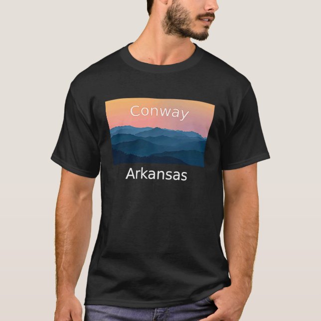T-shirt Conway Arkansas Mountain coucher de soleil (Devant)