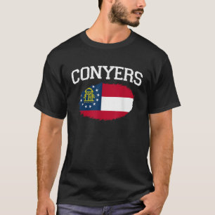 T-shirt CONYERS GA GEORGIA Drapeau Vintage USA Sports Homm