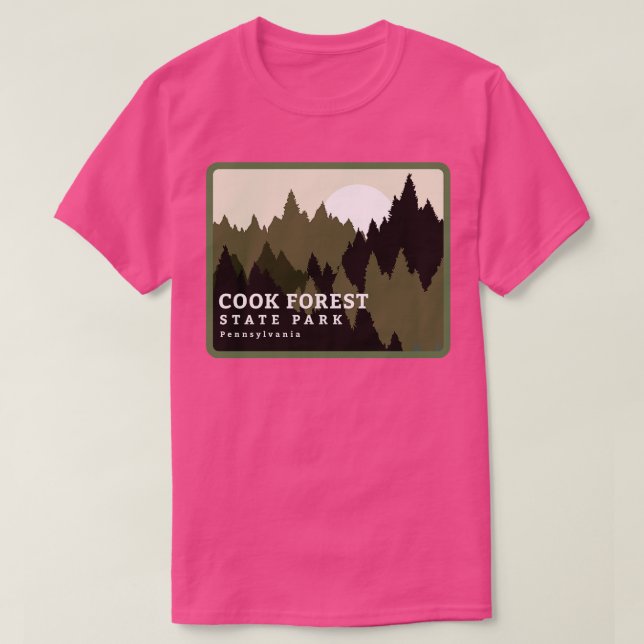 T-shirt Cook Forest State Park Pennsylvania Forest Sunrise (Design devant)