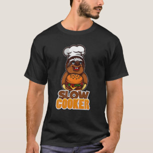 T-shirt Cookeur lent cool Drôle Cuisine lustrée Sloth Ch