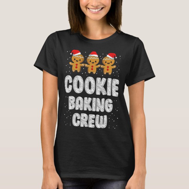 T-shirt Cookie Baking Crew Famille Noël Gingerbread Te (Devant)