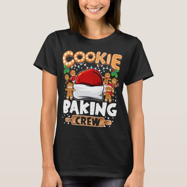 T-shirt Cookie Baking Crew Funny Christmas Lights Gingerbr (Devant)