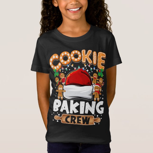 T-Shirt Cookie Baking Crew Funny Christmas Lights Gingerbr (Devant)