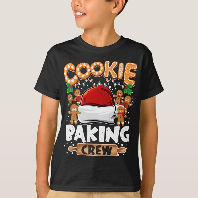 T-shirt Cookie Baking Crew Funny Christmas Lights Gingerbr (Devant)