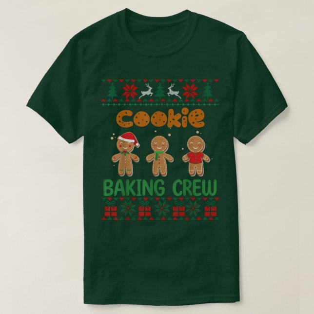 T-shirt Cookie Baking Crew Gingerbread Cute Ugly Christmas (Design devant)