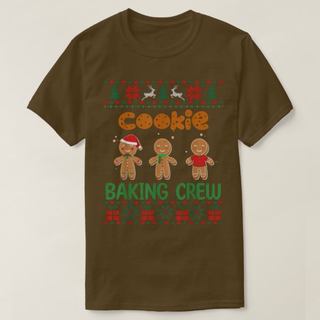 T-shirt Cookie Baking Crew Gingerbread Joli Noël (Design devant)