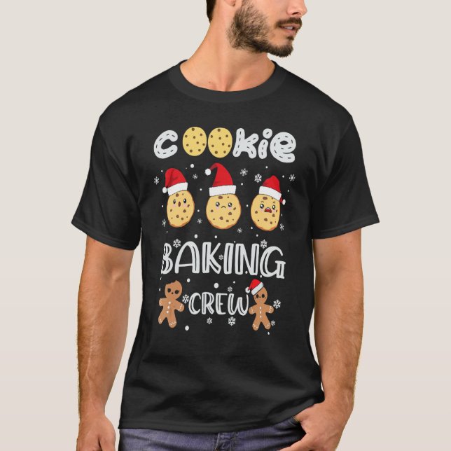 T-shirt Cookie Baking Crew Noël Correspondant Famille Noël (Devant)