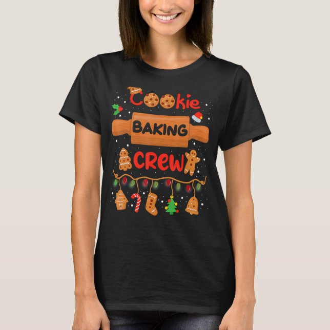 T-shirt Cookie Baking Crew Noël Père Noël Family Gingerbr (Devant)