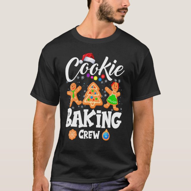 T-shirt Cookie Baking Crew Noël Père Noël Family Gingerbr (Devant)