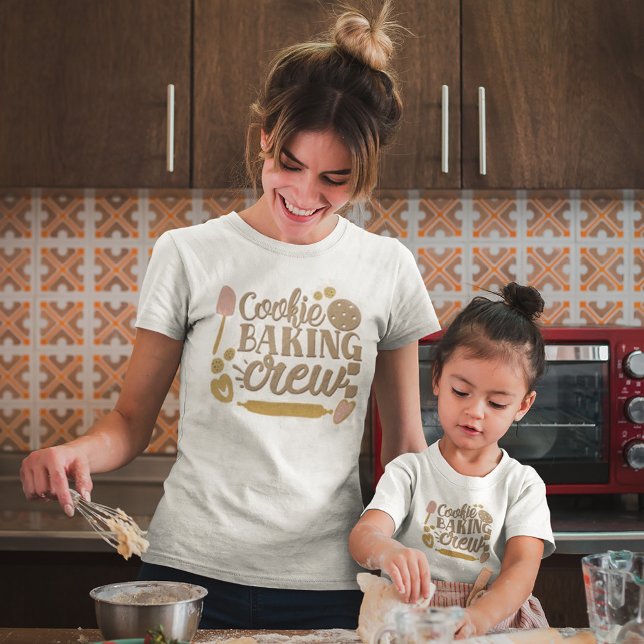 T-shirt Cookie Baking Crew Ustensiles Noël Blanc (Créateur téléchargé)