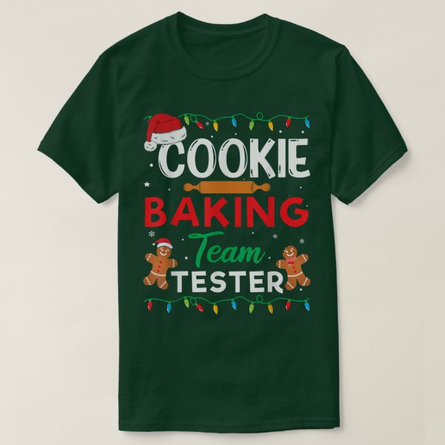 T-shirt Cookie Baking Team Tester Gingerbread Drôle Christ (Design devant)