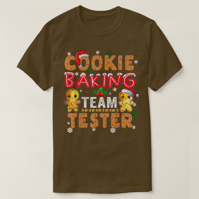T-shirt Cookie Baking Team Tester Gingerbread Noël Te (Design devant)